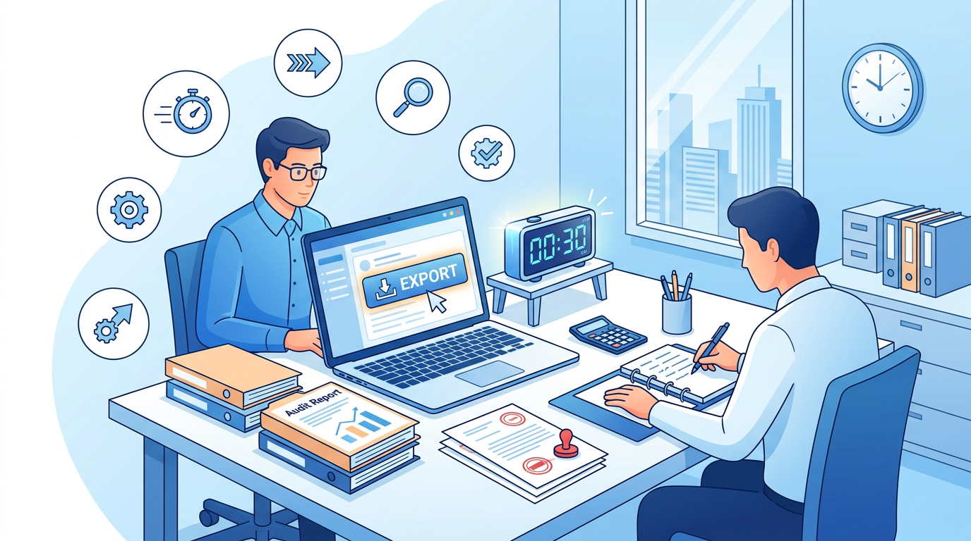 飞检/审计分钟级导出：材料包与报表