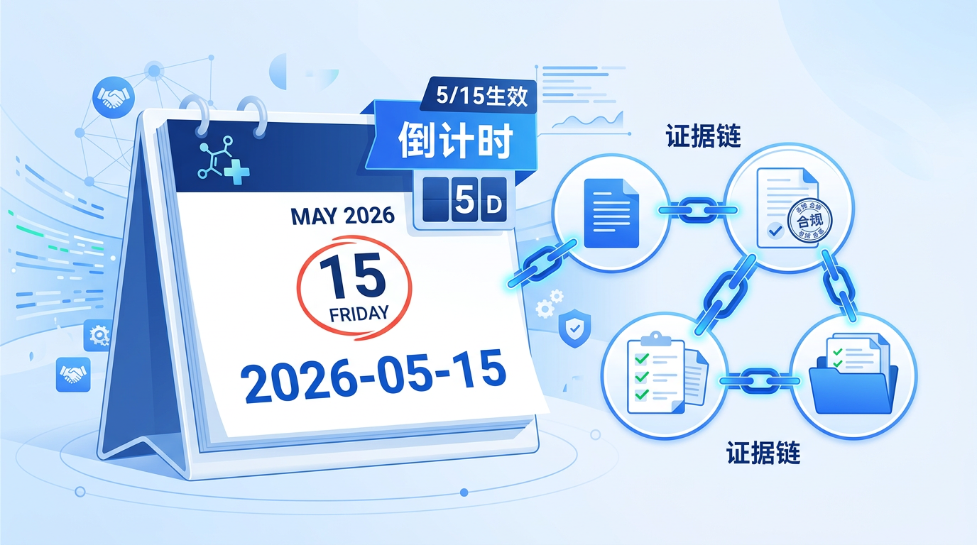 《药品管理法实施条例》5/15生效倒计时：MAH合规证据链资料包