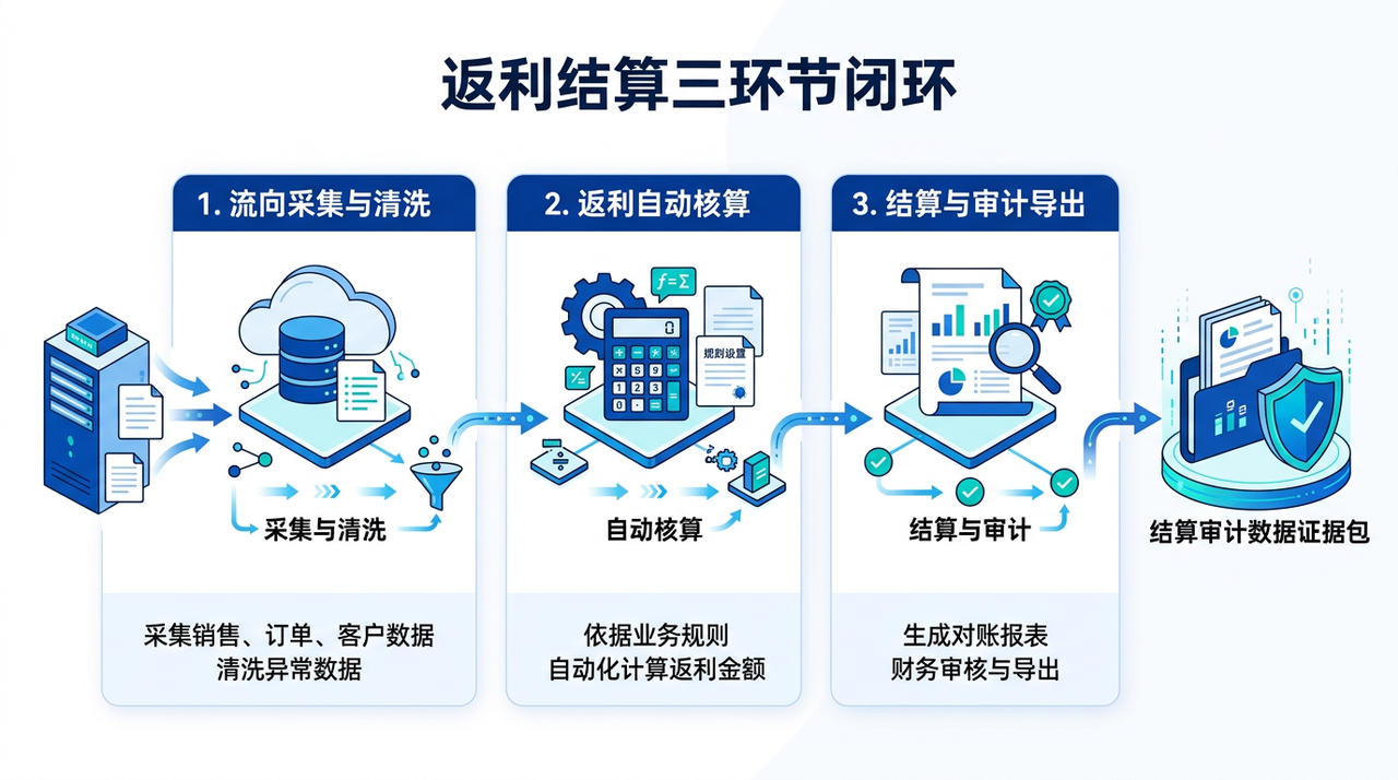 返利结算三环节闭环