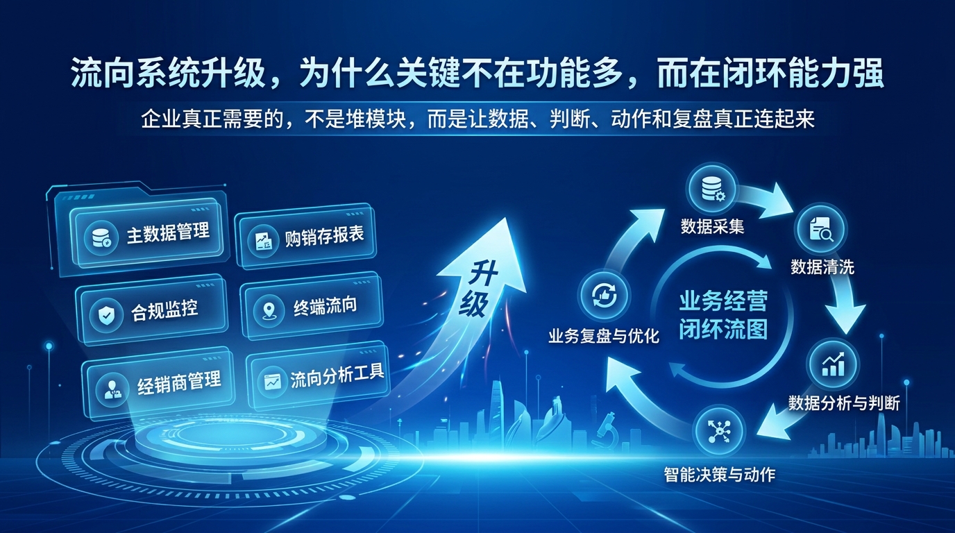 流向系统升级，为什么关键不在功能多，而在闭环能力强？