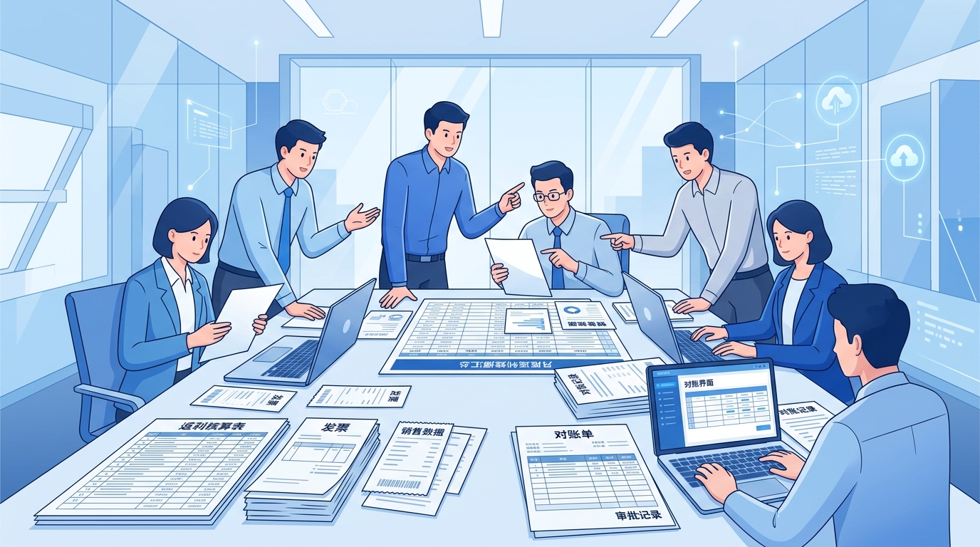 月底返利核算的多部门对账场景