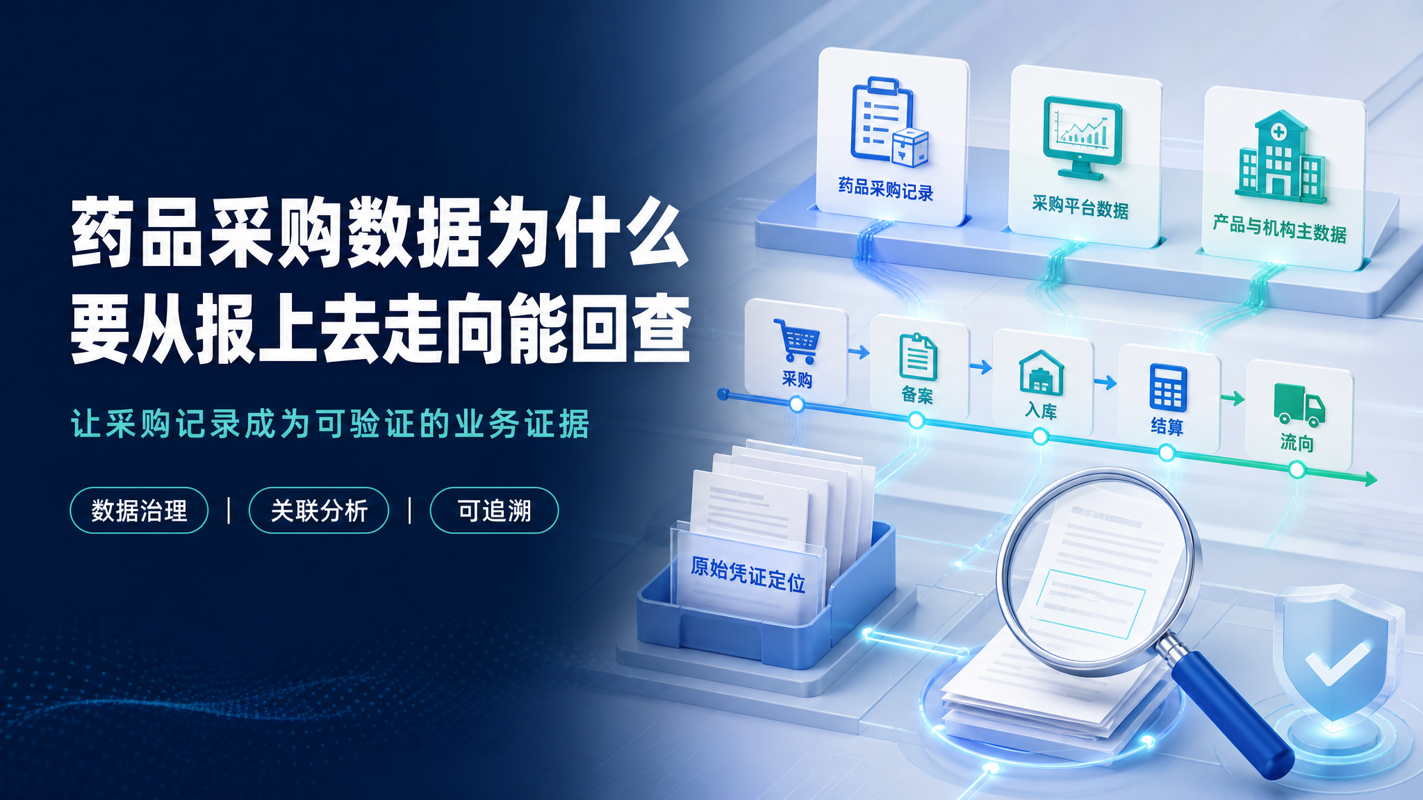 药品采购数据为什么要从“报上去”走向“能回查”